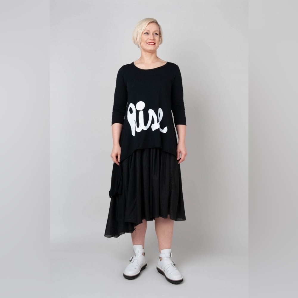 Rundholz Black Label Black Print Cotton Dress Size Small
